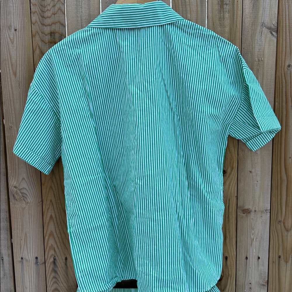 Lisa Says Gah Green and White Striped short set - Picture 9 of 10